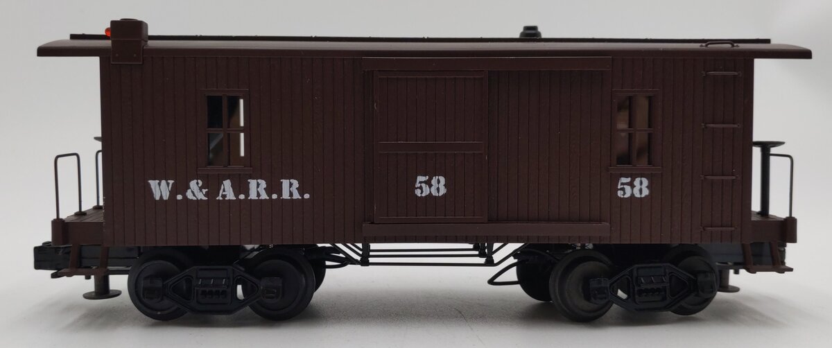 MTH 30-7724 O Gauge W.A.R.R. 19th Century Woodsided Caboose #58 EX/Box