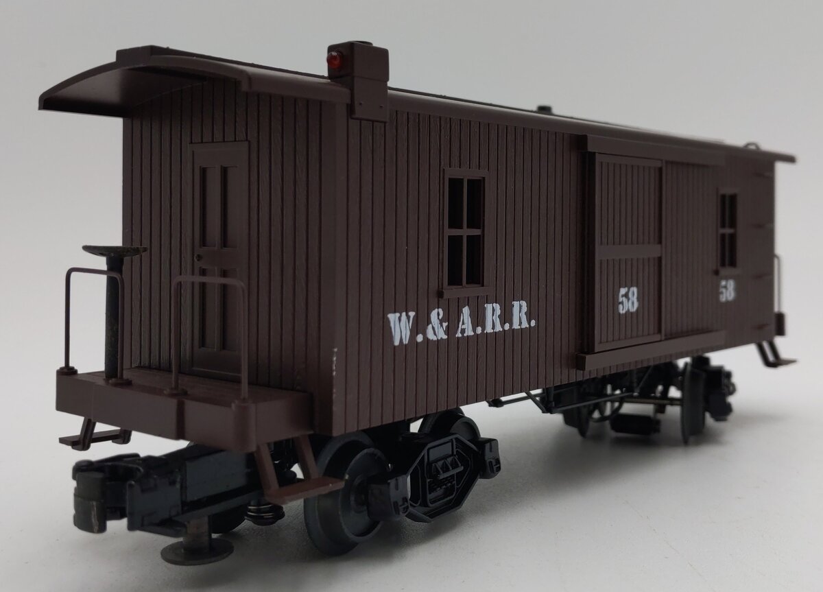 MTH 30-7724 O Gauge W.A.R.R. 19th Century Woodsided Caboose #58 EX/Box