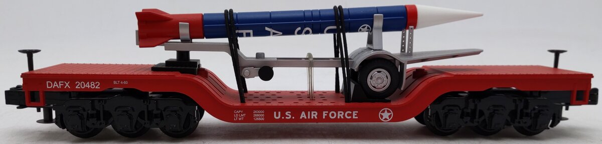 MTH 30-76149 Air Force Dep. Center Flat Car w/Rocket Load EX/Box