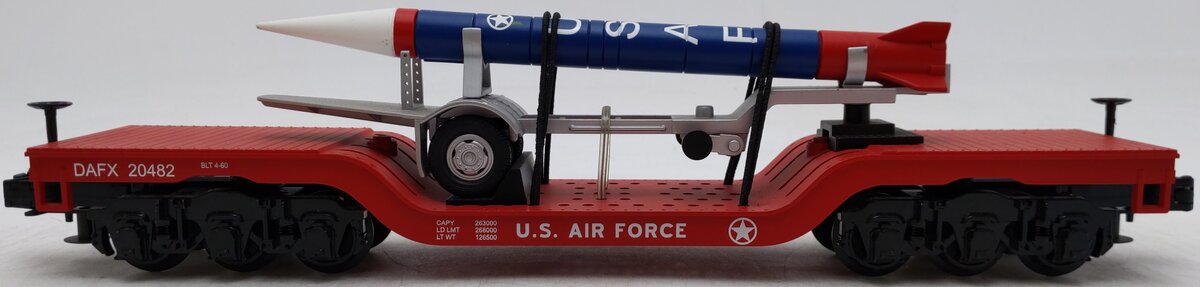 MTH 30-76149 Air Force Dep. Center Flat Car w/Rocket Load EX/Box