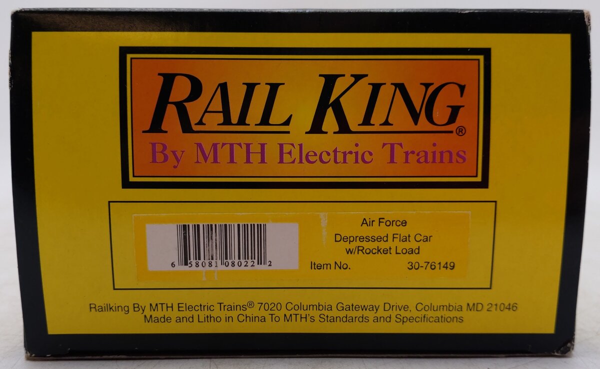 MTH 30-76149 Air Force Dep. Center Flat Car w/Rocket Load EX/Box