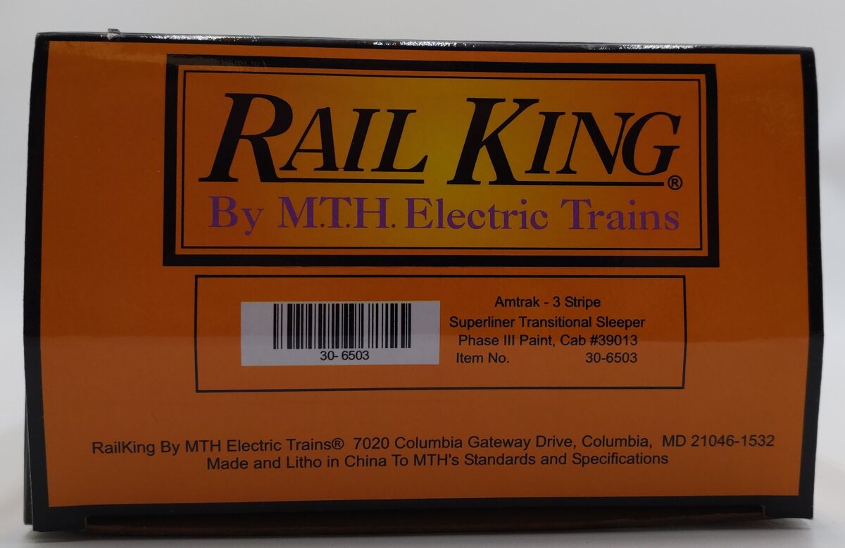 MTH 30-6503 O Gauge Amtrak Superliner Transitional Sleeper #39013 LN/Box