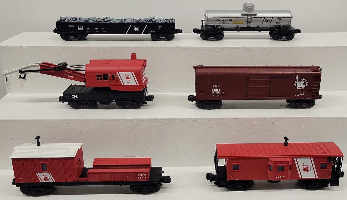 MTH 30-7003 O Gauge Jersey Central Freight Cars (Set of 6) EX/Box