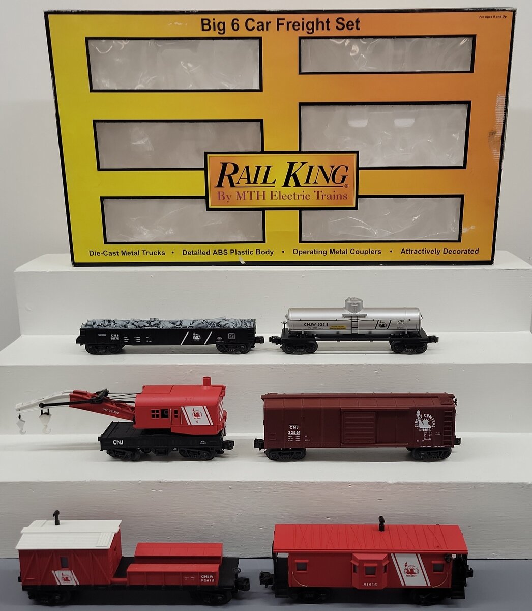 MTH 30-7003 O Gauge Jersey Central Freight Cars (Set of 6) EX/Box