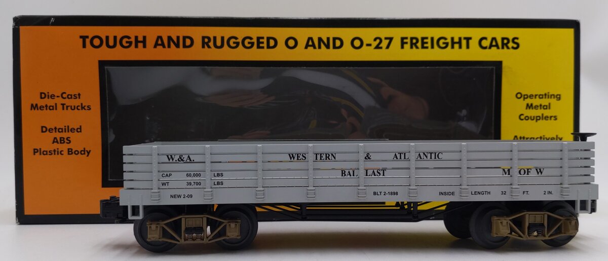 MTH 30-7216 O Gauge W.A.R.R. 19th Century 34' Gondola Car EX/Box