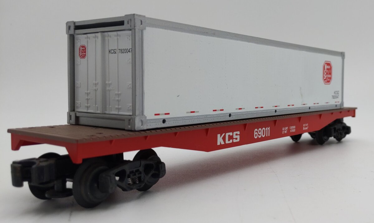K-Line K69011 O Kansas City Southern Flatcar w/ Kansas City Southern Container EX/Box