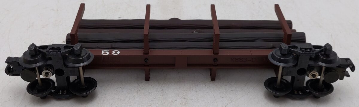 K-Line K663-8020 O Gauge Diecast Skeleton Car w/ High Stakes & Logs #59 EX/Box