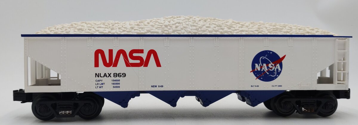 MTH 30-75144 NASA Hopper Car NLAX #869 W/ Coal Load EX/Box
