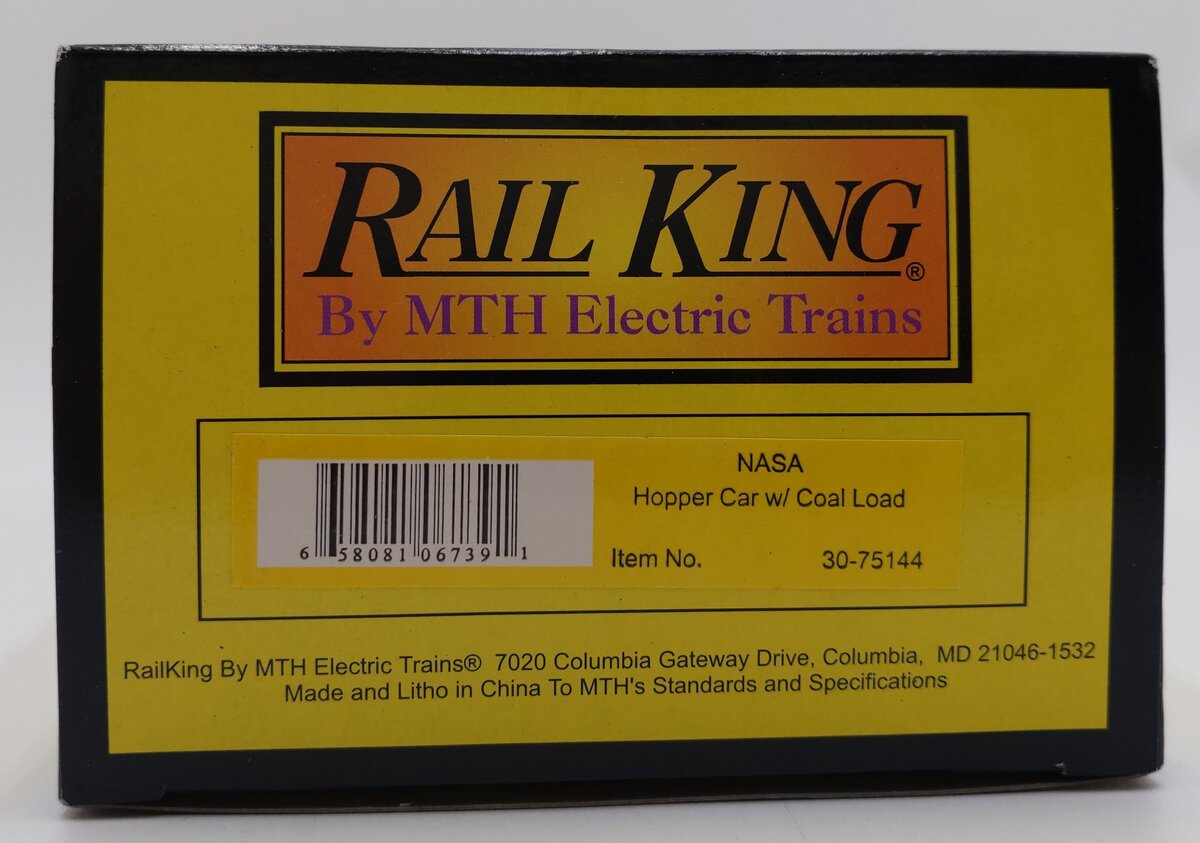 MTH 30-75144 NASA Hopper Car NLAX #869 W/ Coal Load EX/Box