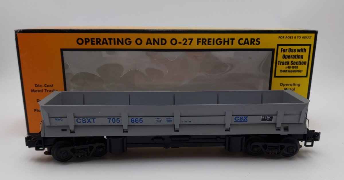 MTH 30-7925 O Gauge CSX Operating Dump Car #705665 EX/Box