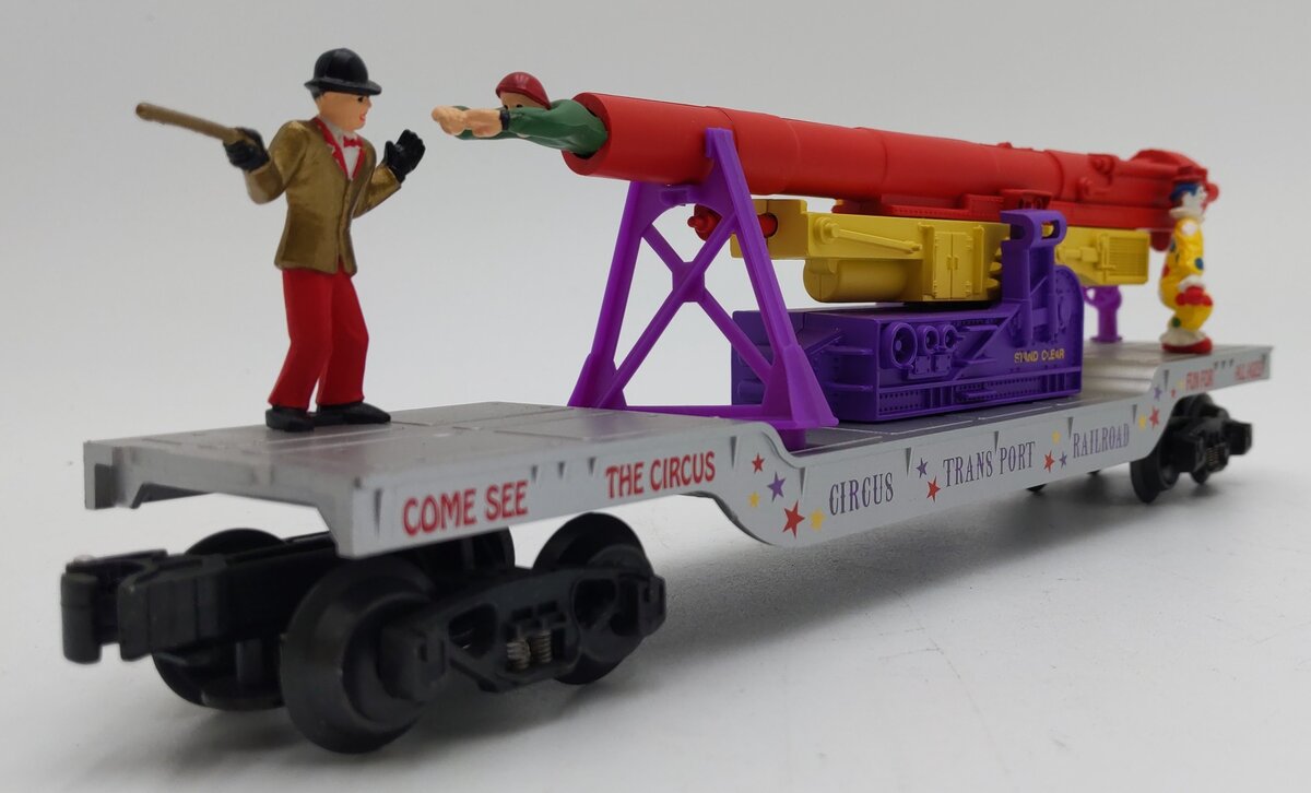 K-Line K662-5302  O Gauge Circus Transport Flatcar w/ Cannon & Figures LN/Box