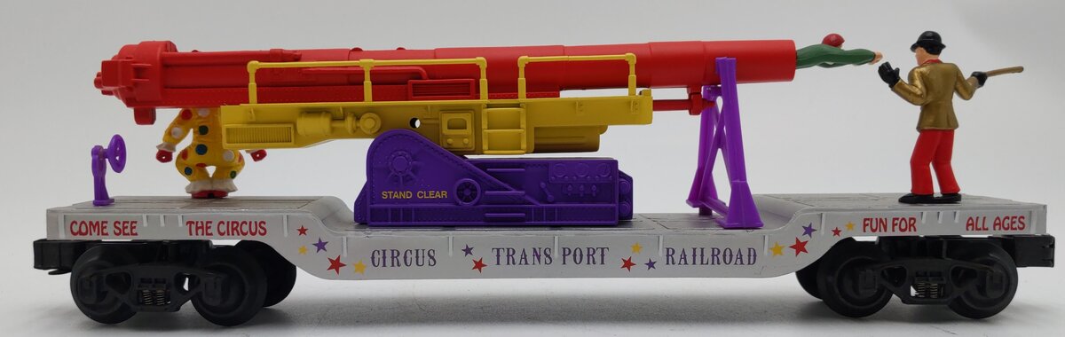 K-Line K662-5302  O Gauge Circus Transport Flatcar w/ Cannon & Figures LN/Box
