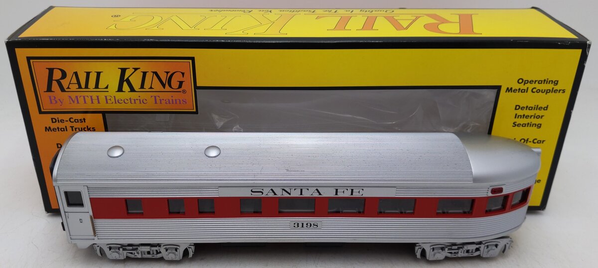 MTH 30-6013 O Santa Fe Streamlined Observation Car #3198 EX/Box