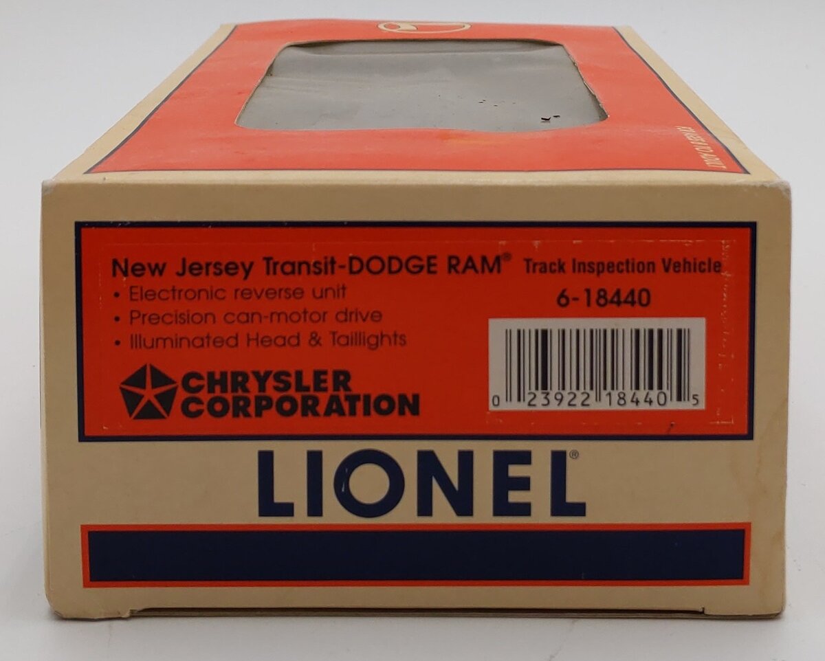 Lionel 6-18440 O Gauge New Jersey Transit Dodge Ram Track Inspection Vehicle EX/Box