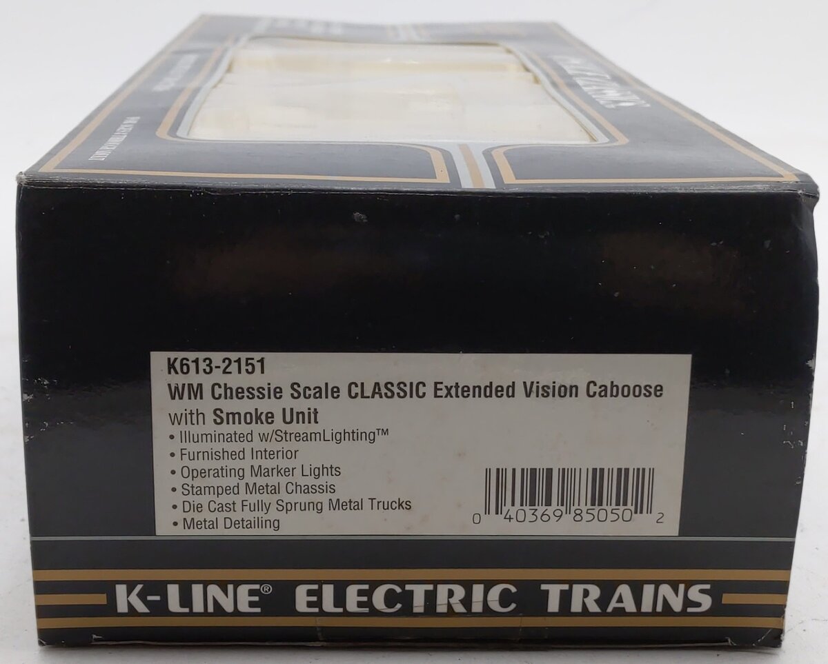 K-Line K613-2151 O Gauge Chessie Extended Vision Caboose #6132151 EX/Box