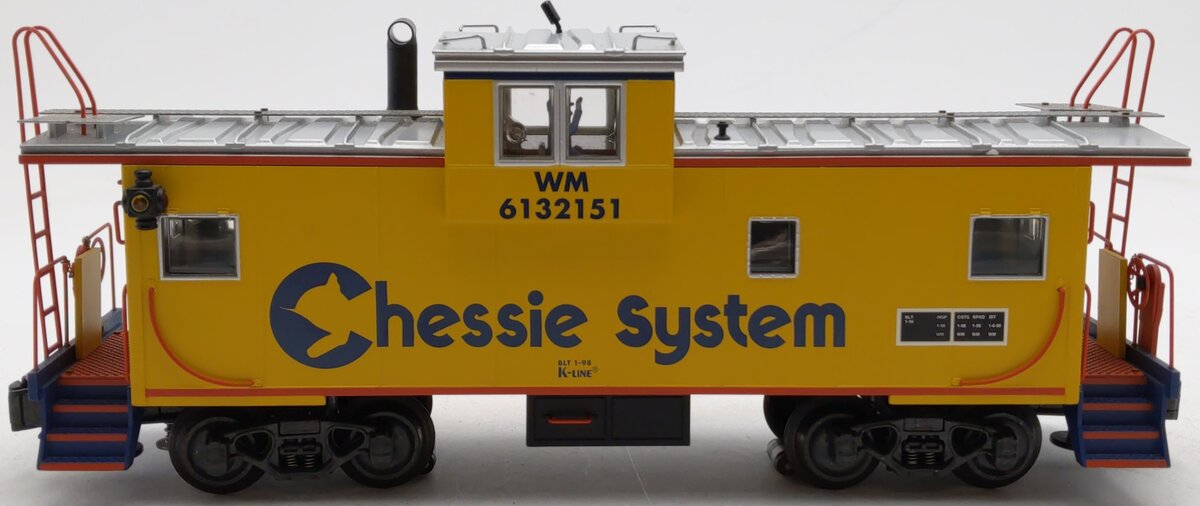 K-Line K613-2151 O Gauge Chessie Extended Vision Caboose #6132151 EX/Box