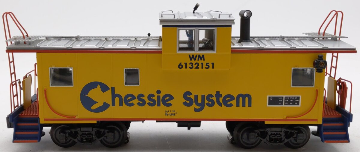 K-Line K613-2151 O Gauge Chessie Extended Vision Caboose #6132151 EX/Box