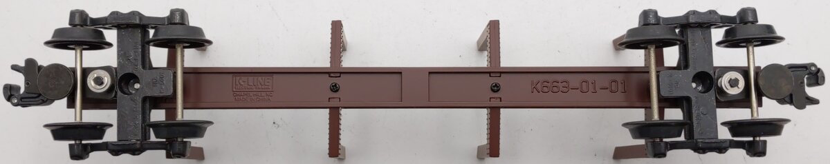 K-Line K663-8019 O Gauge Diecast Skeleton Log Car w/ Logs & Stakes #57 EX/Box