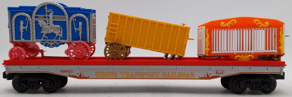K-Line K-69003 O Gauge Circus Transport Railway Flatcar #69003 with Wagons VG/Box