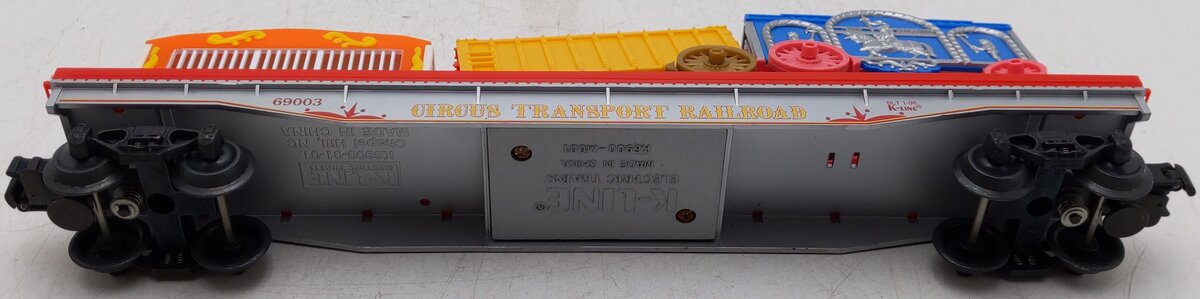 K-Line K-69003 O Gauge Circus Transport Railway Flatcar #69003 with Wagons VG/Box