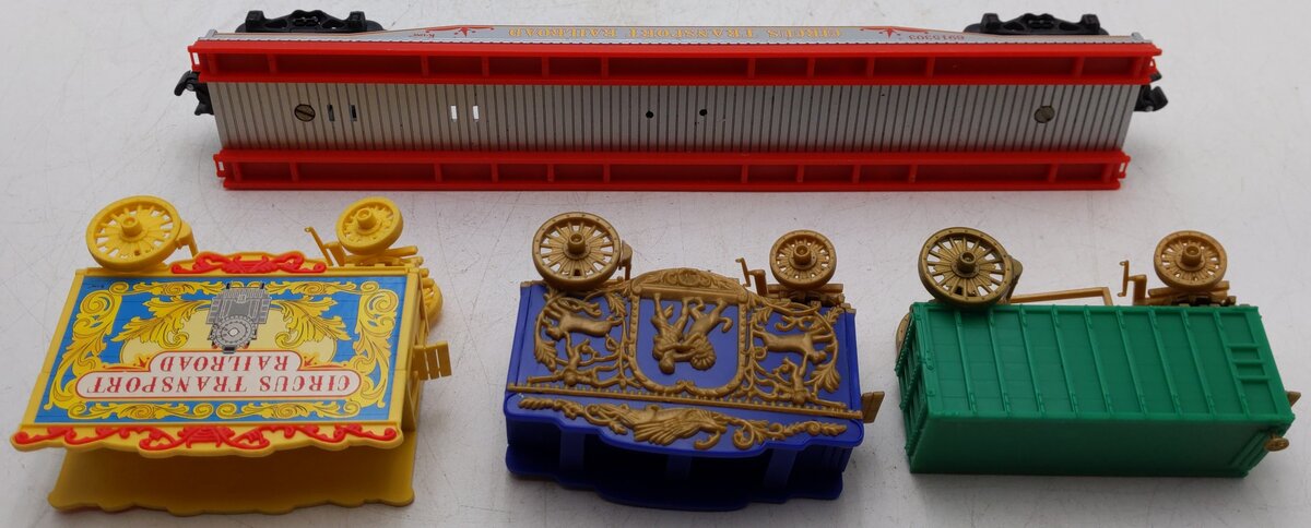K-Line K691-5303 O Gauge Circus Flatcar w/ 3 Circus Wagons EX/Box