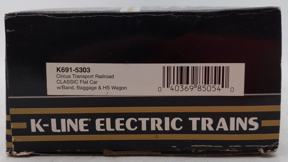 K-Line K691-5303 O Gauge Circus Flatcar w/ 3 Circus Wagons EX/Box