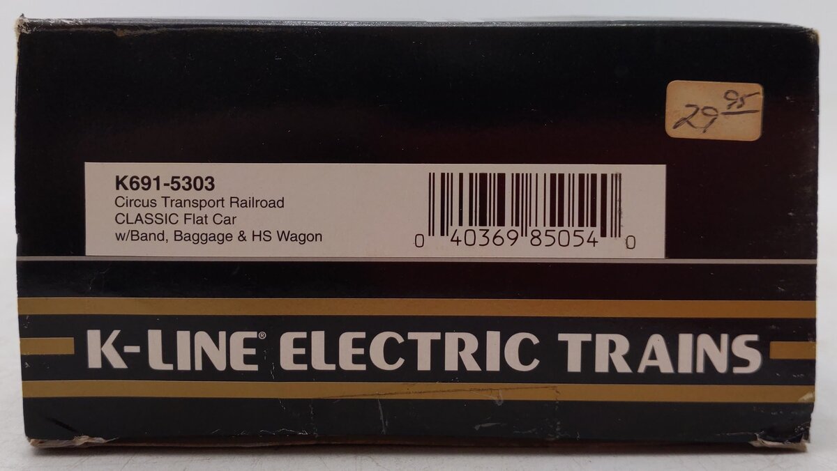 K-Line K691-5303 O Gauge Circus Flatcar w/ 3 Circus Wagons EX/Box