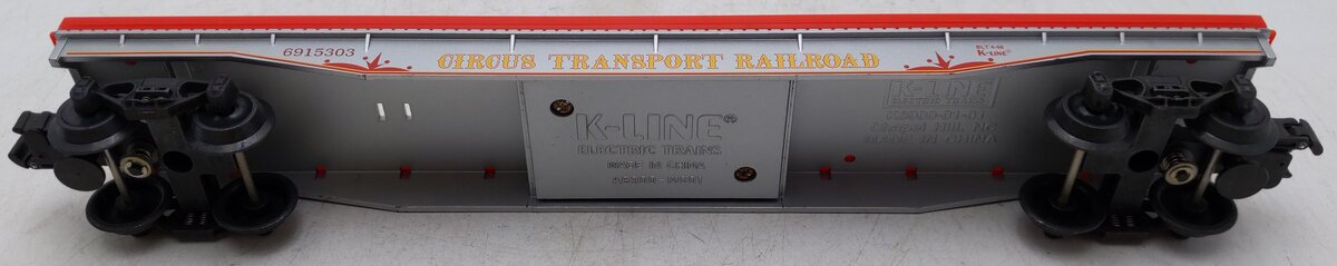 K-Line K691-5303 O Gauge Circus Flatcar w/ 3 Circus Wagons EX/Box