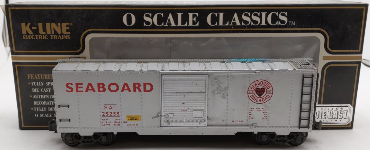 K-Line K751-1951 O Gauge Seaboard Diecast Box Car #25255 VG/Box