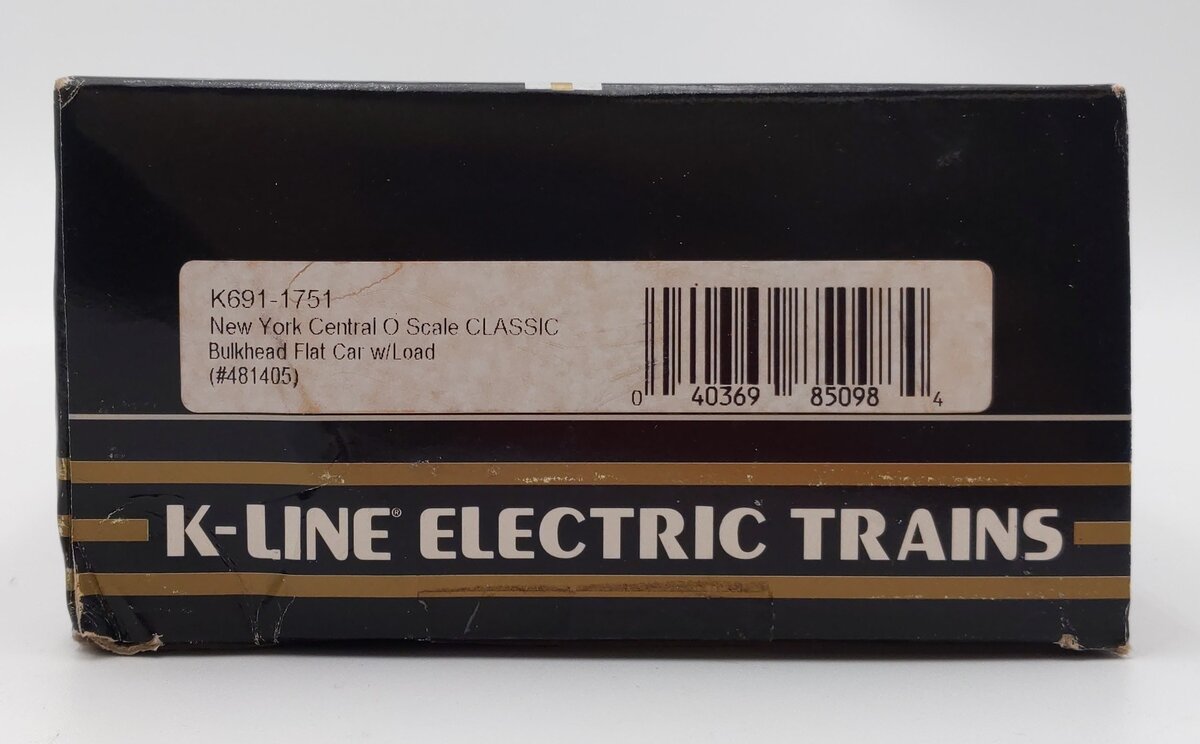 K-Line K691-1751 O Gauge New York Central Flat #481405 EX/Box