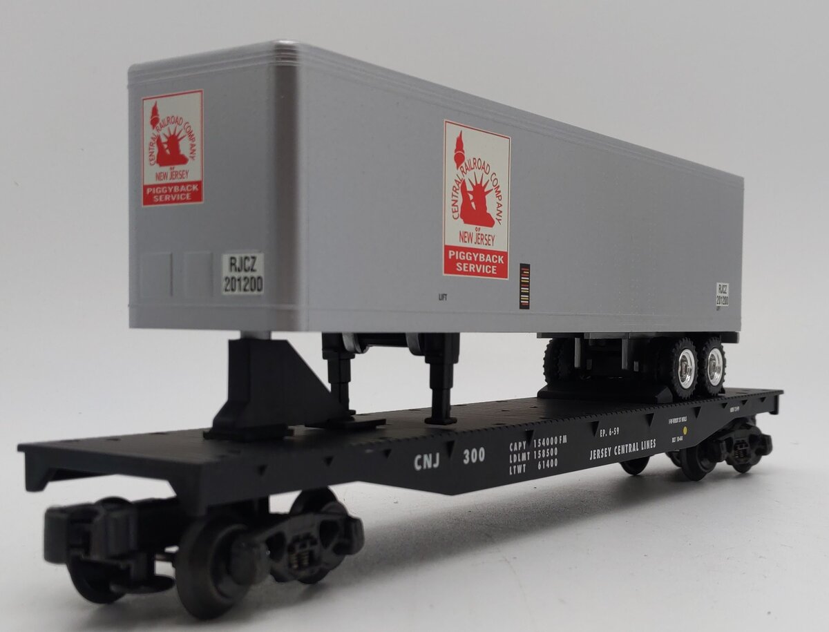 K-Line K691-1231 O Gauge Central New Jersey Flatcar w/Trailer LN/Box