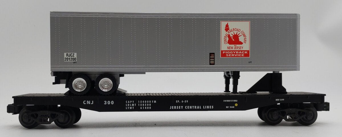 K-Line K691-1231 O Gauge Central New Jersey Flatcar w/Trailer LN/Box
