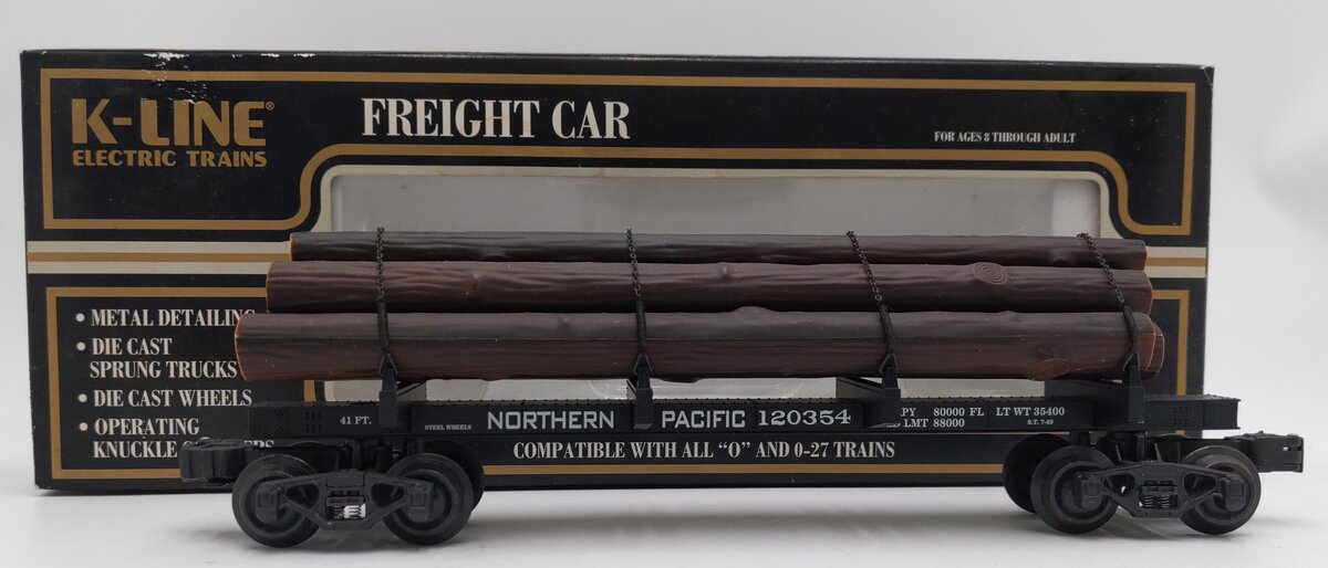 K-Line K663-1851 NP Diecast Skeleton Log Car w/6 Logs LN/Box