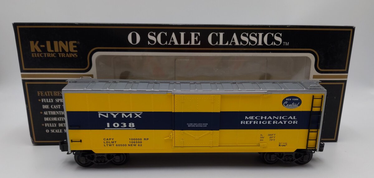 K-Line K761-1755 O Gauge New York Central Refrigerator Car #1038 EX/Box