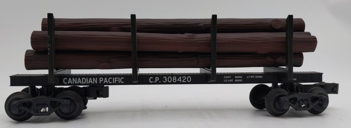 K-Line K663-1211 Canadian Pacific Skeleton Log Car w/log #308420 LN/Box