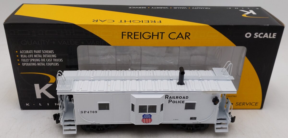 K-Line K612-2113 O Gauge Union Pacific Police Smoking Bay Window Caboose #4709 EX/Box