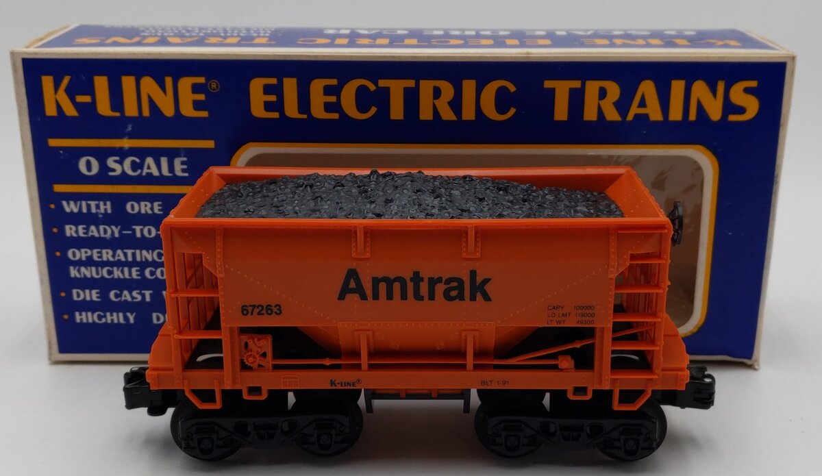 K-Line K-67263 Amtrak Ore Car with Load EX/Box