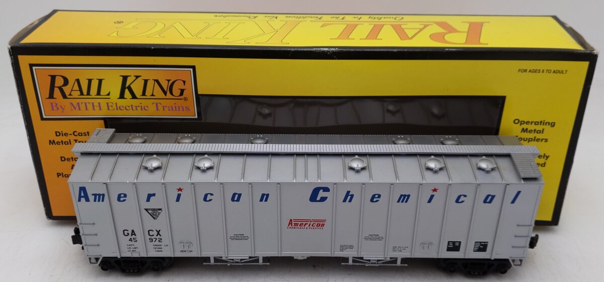 MTH 30-7586 O Gauge American Chemical Airslide Hopper Car #45972 VG/Box