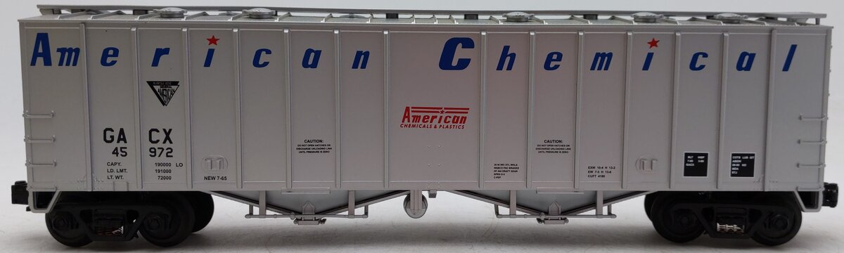 MTH 30-7586 O Gauge American Chemical Airslide Hopper Car #45972 VG/Box