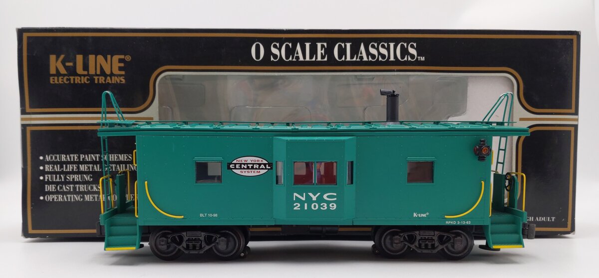 K-Line K612-1751 O Gauge New York Central Scale Bay Window Caboose #21039 EX/Box