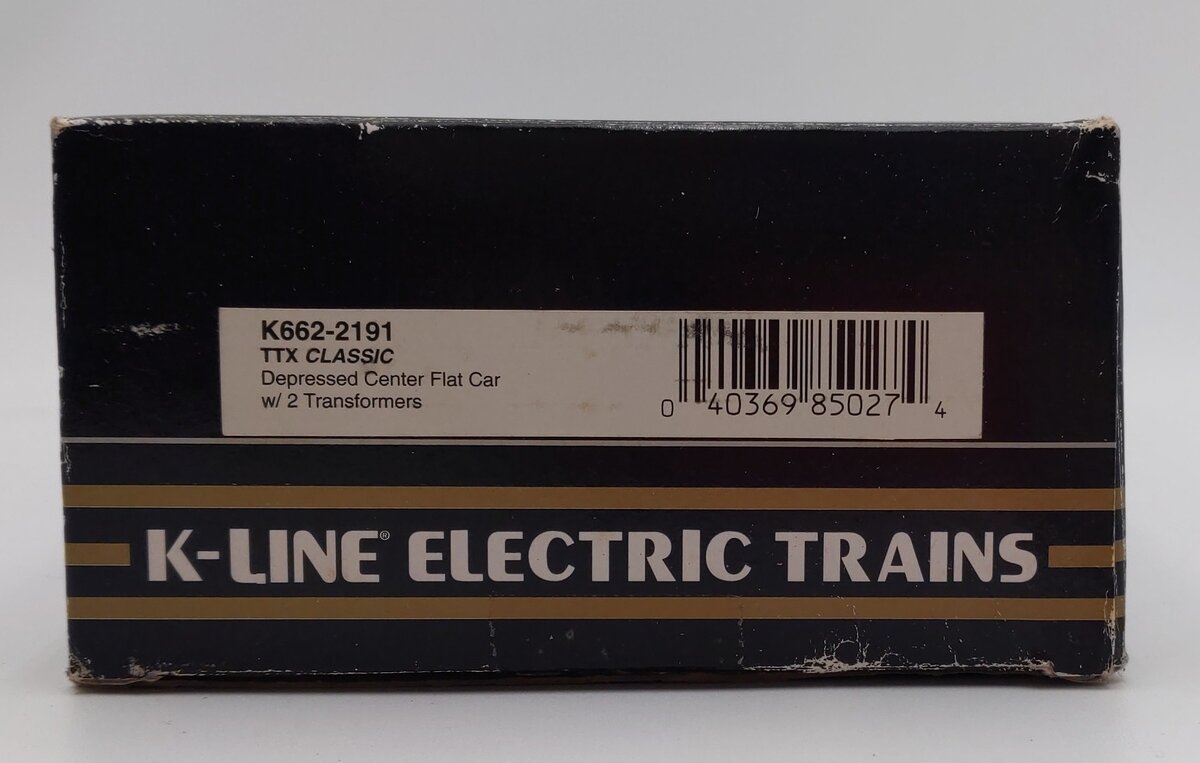 K-Line K662-2191 O Gauge Depressed Center Flat Car w/ Two Transformers #6622191 LN/Box
