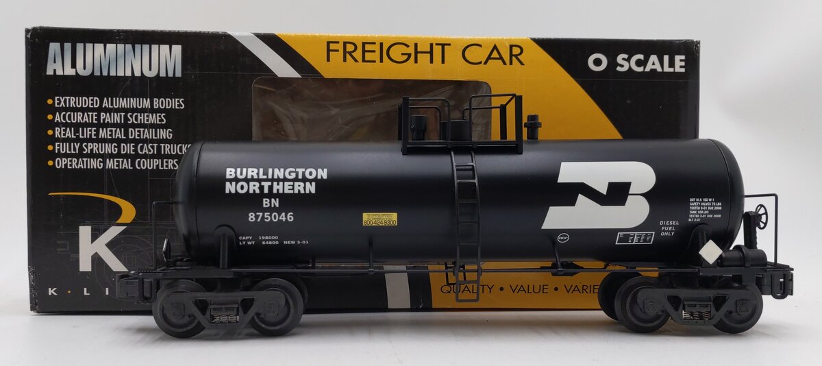 K-Line K-90014 O Semi-Scale Burlington Northern Unibody Single Dome Tank #875046 LN/Box