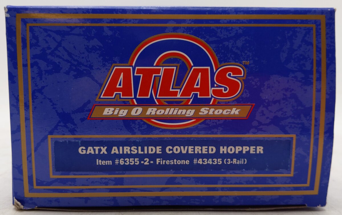 Atlas 6355-2 O Gauge Firestone GATX Covered Hopper #43435 -3 Rail EX/Box