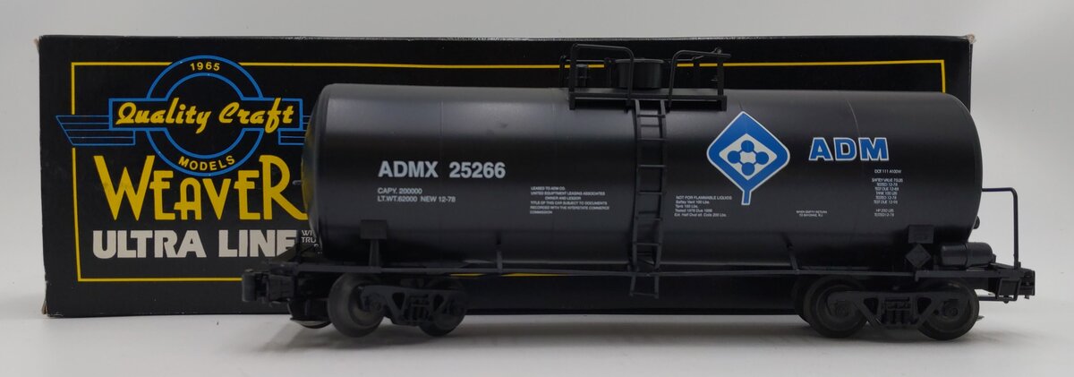 Weaver 25266 O Gauge ADM  40' Tank Car (3-Rail) EX/Box