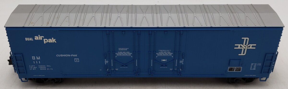 Atlas 6501-2 O Gauge Boston & Maine 53' Double Plug Door Boxcar #111 (3 Rail) EX/Box