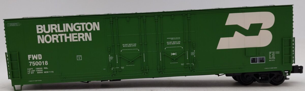 Atlas 6502-2 O Gauge Burlington Northern Boxcar #750018 - 3 Rail VG/Box