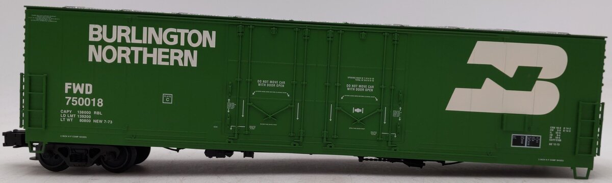Atlas 6502-2 O Gauge Burlington Northern Boxcar #750018 - 3 Rail VG/Box