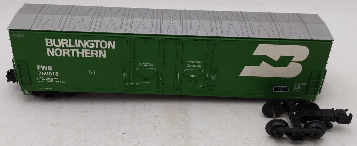 Atlas 6502-2 O Gauge Burlington Northern Boxcar #750018 - 3 Rail VG/Box