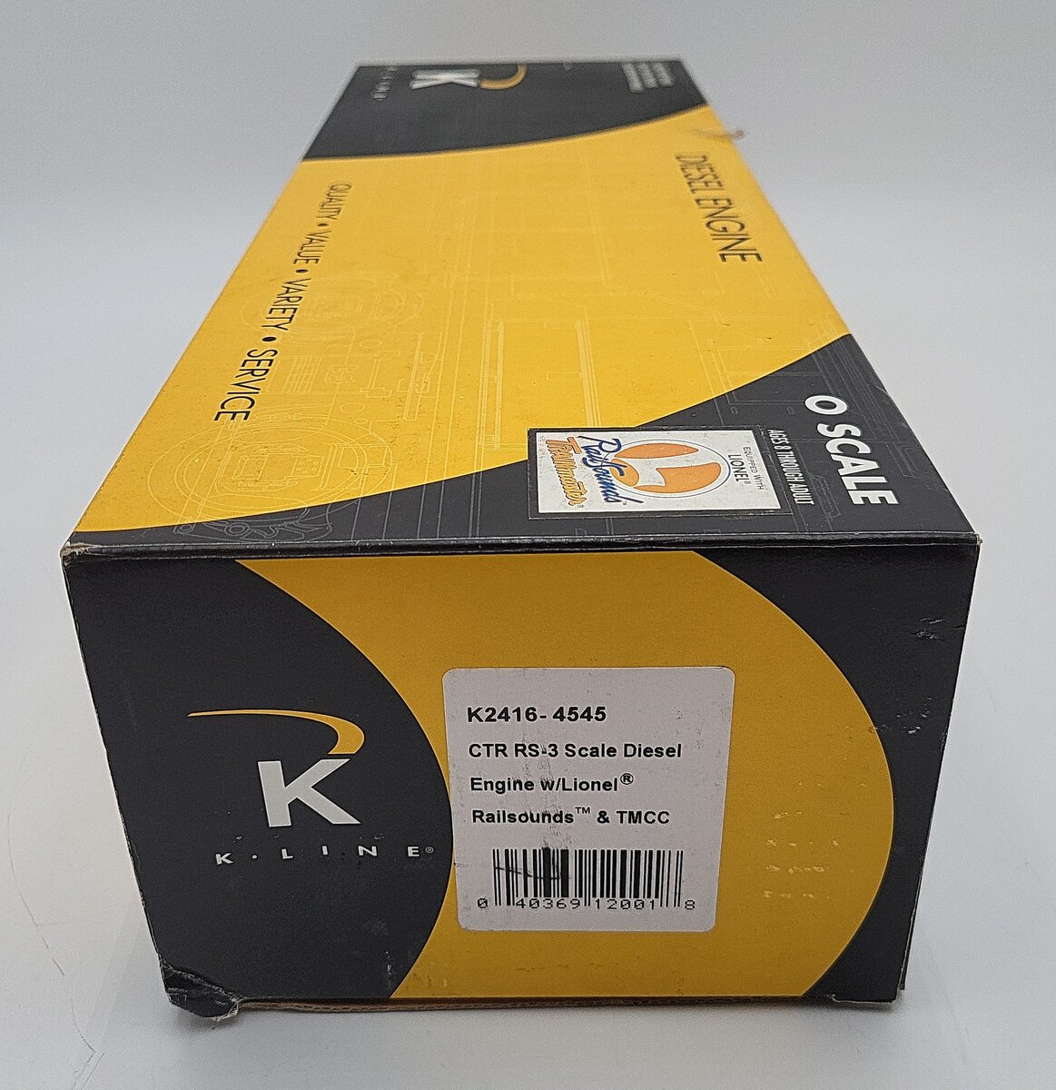 K-Line K2416-4545 O CTR RS-3 Diesel Locomotive W/Railsounds & TMCC #4545 EX/Box