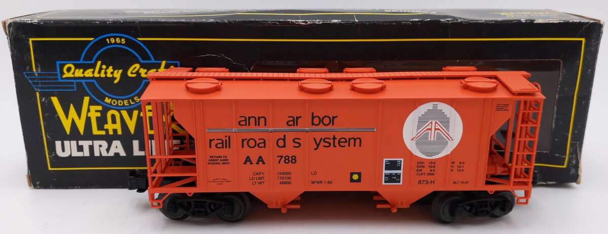 Weaver 788 O Gauge Ann Arbor 3-Rail Covered Hopper EX/Box